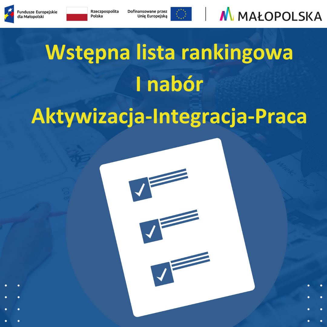 Ogłoszenie wstępnej listy rankingowej do projektu 